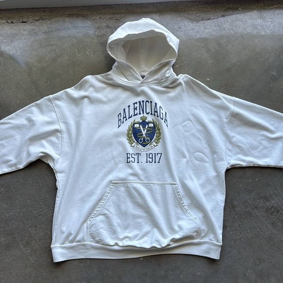 Balenciaga EST 1917 College Wide Fit Hoodie Unisex - Picture 3 of 16